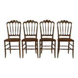 Set of four original italian design dining chairs by Descalzi for Chiavari