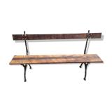 Garden bench cast iron bases and wooden seat