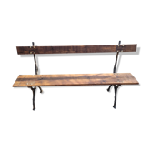 Garden bench cast iron bases and wooden seat