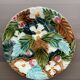 French barbotine plate – raised floral decoration – late 19th century