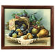 Still life with fruit, framed chromolithograph, under glass