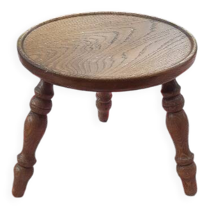 Tabouret tripode en chêne,