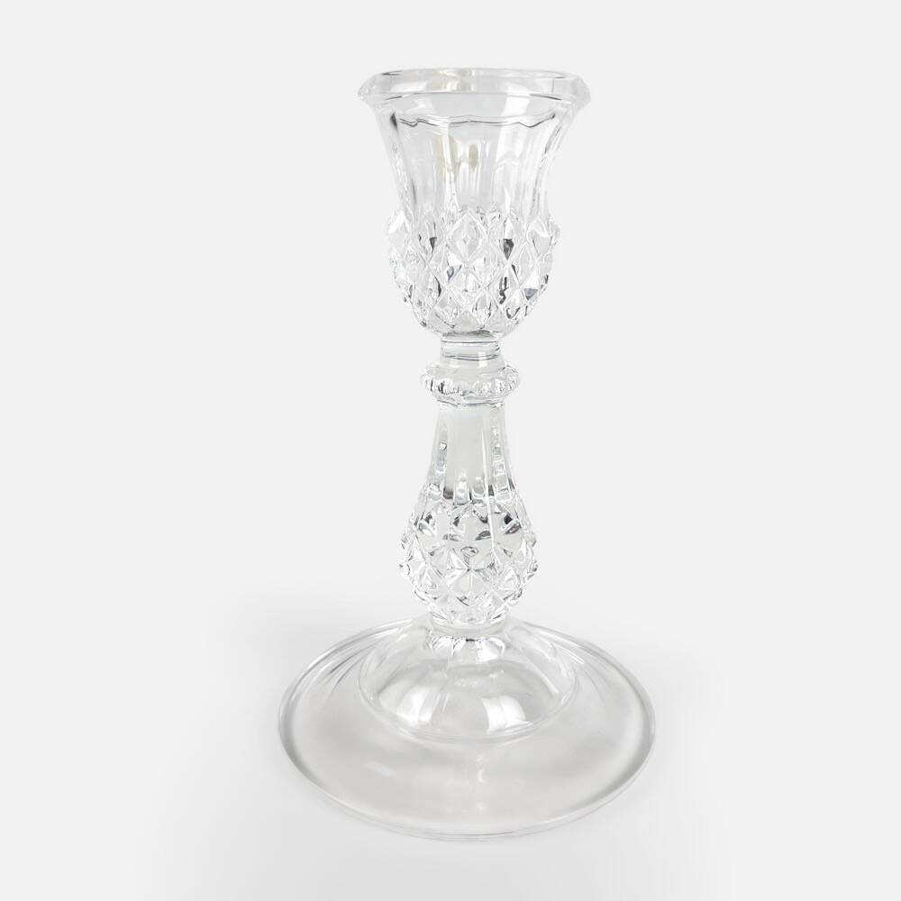 Pair of cristal d'arques candlesticks, maintenon model, 1980s