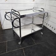 Art Deco trolley on wheels in chromed metal, 1930s