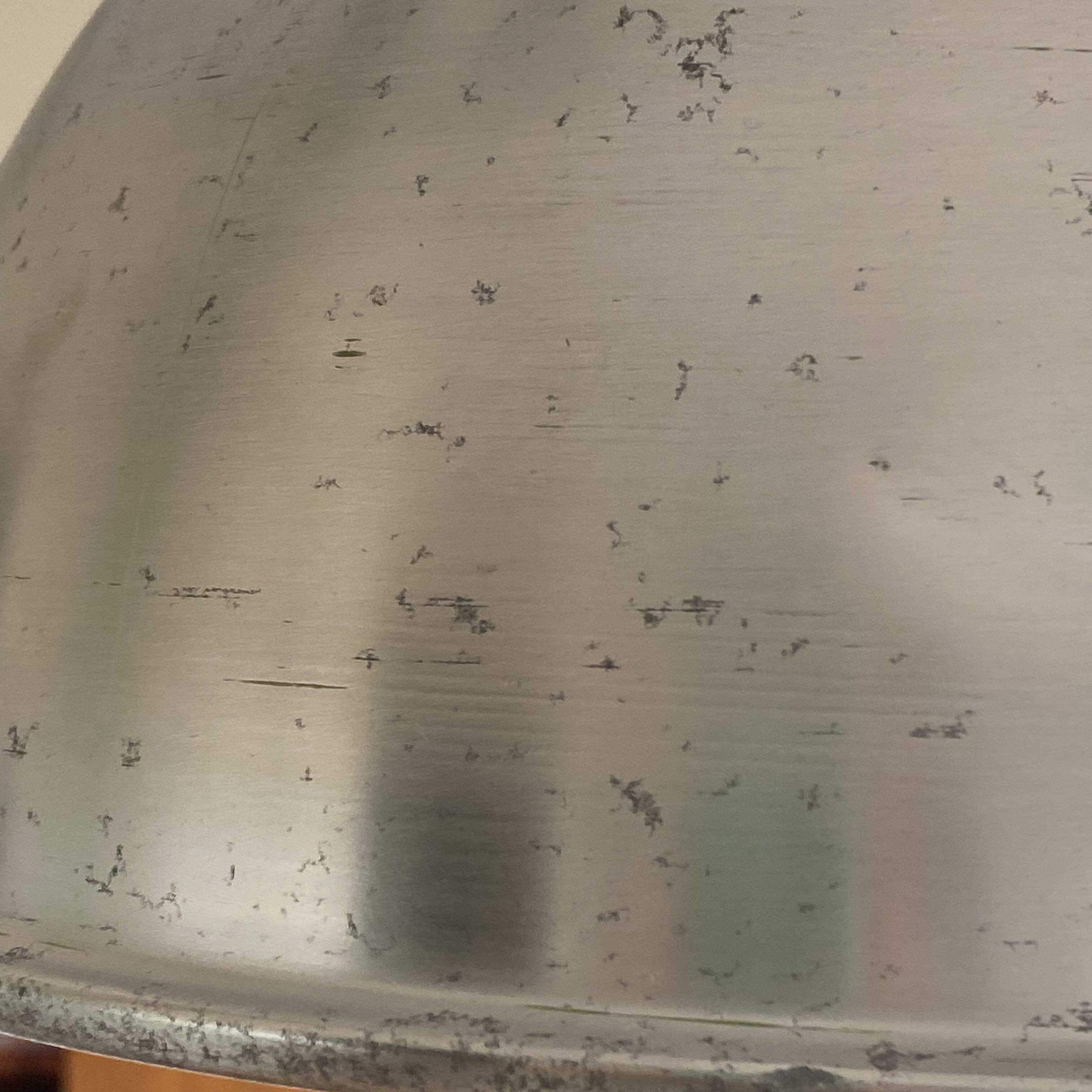 Industrial ceiling pendant light in aluminum and holophane-type glass