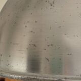 Industrial ceiling pendant light in aluminum and holophane-type glass