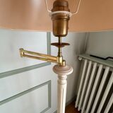 Roche Bobois bleached wooden floor lamp and ivory fabric lampshade