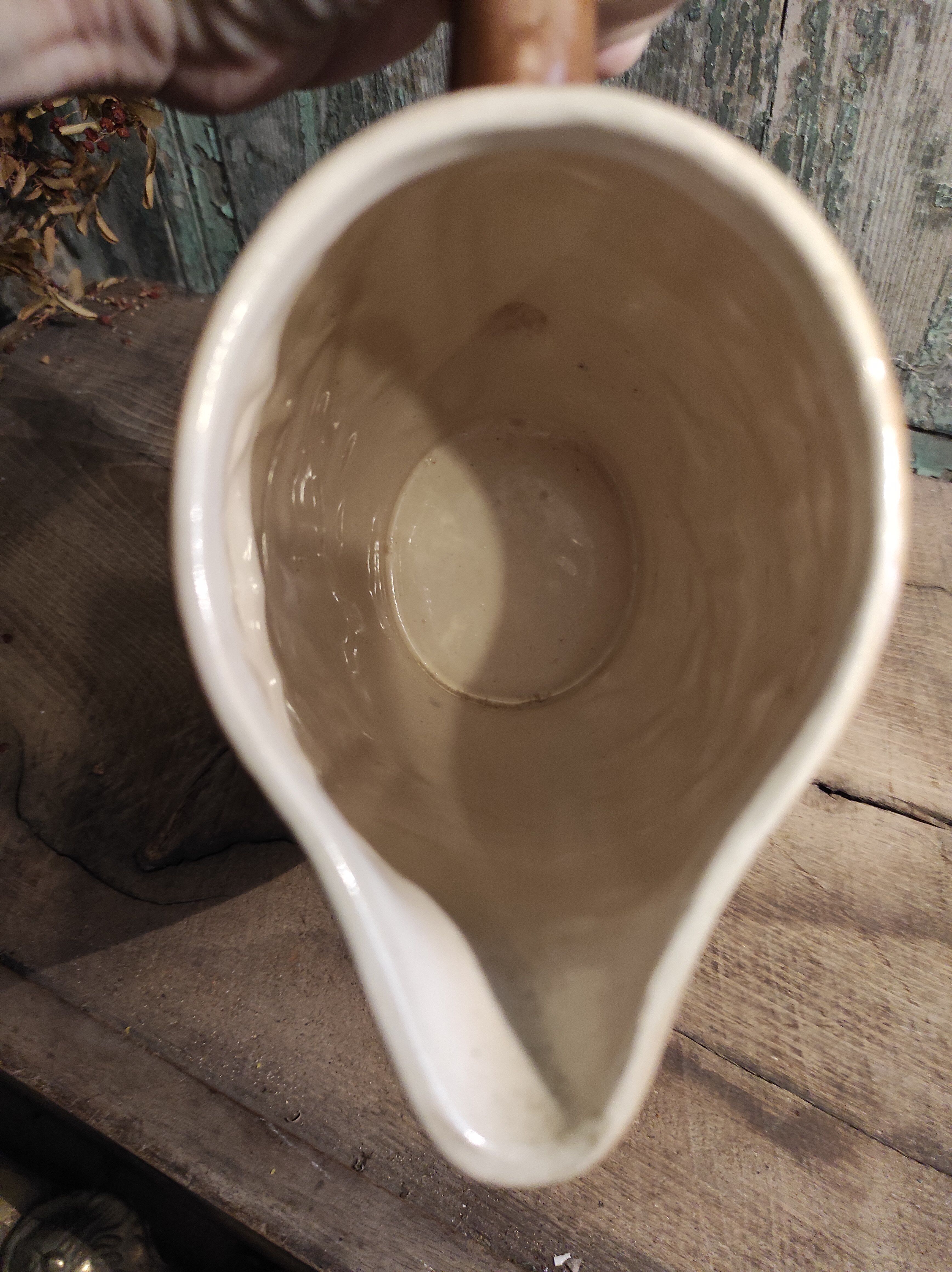 French vintage pitcher of St Clément, with a deer