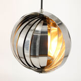 Ceiling lamp moon spiral chrome space age vintage spain 70's