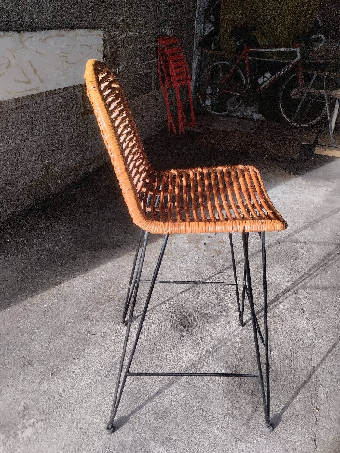 Rattan bar stool