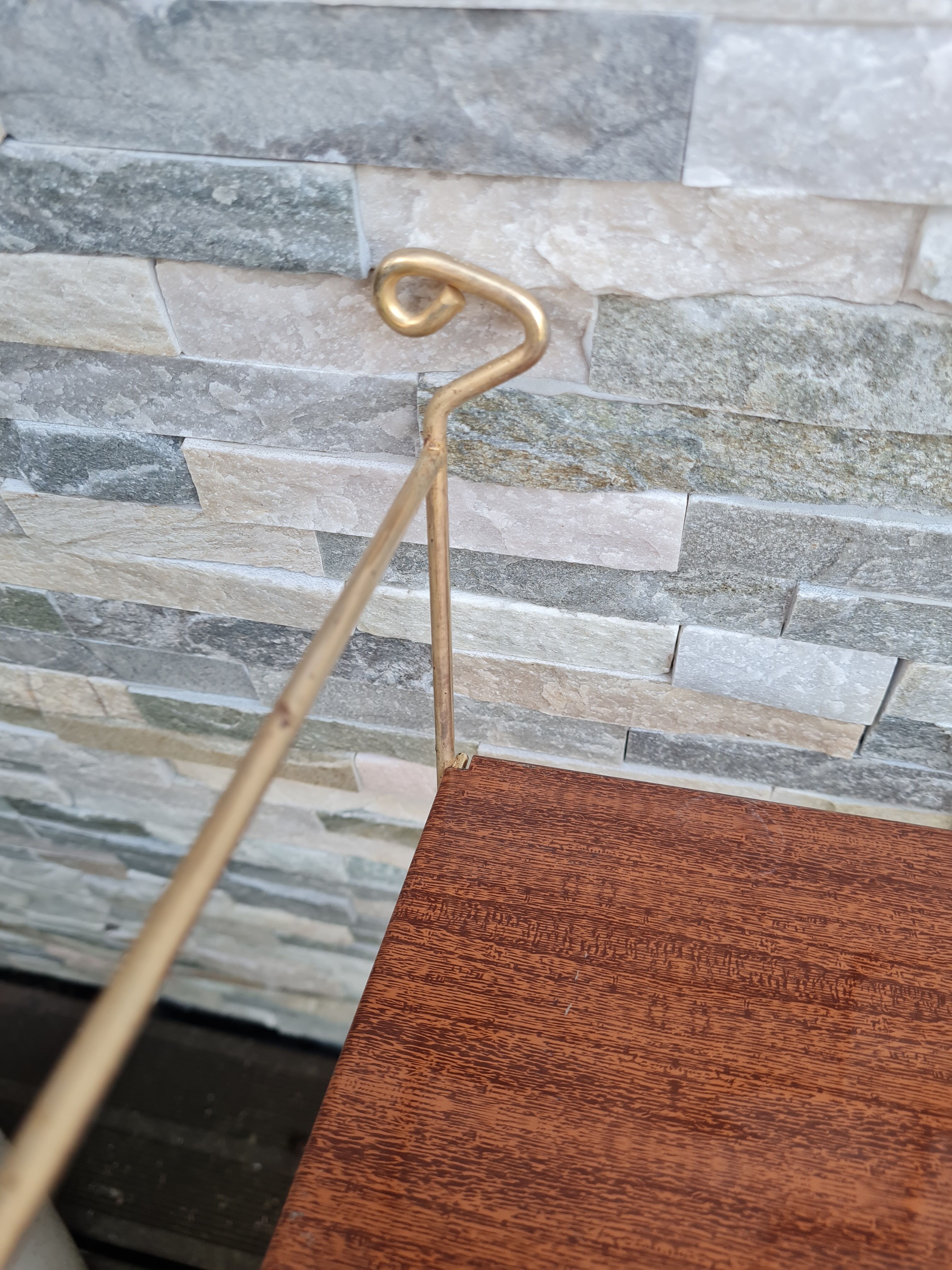 Wall shelves style metal string imitation wood 60- 70s
