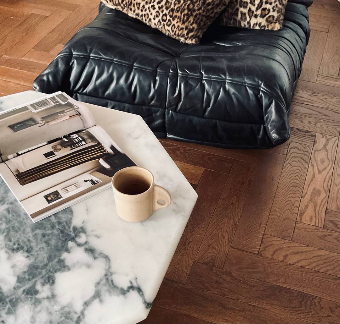 Vintage 70s marble coffee table