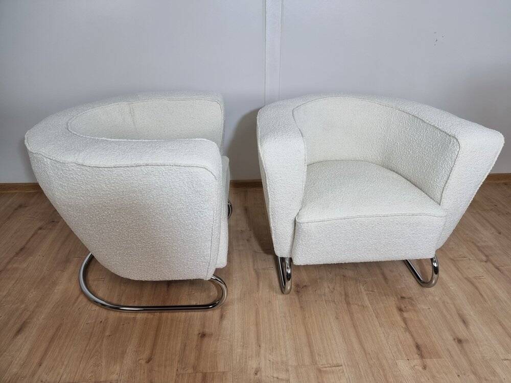 Fauteuils Chromés par Jindrich Halabala, Set de 2