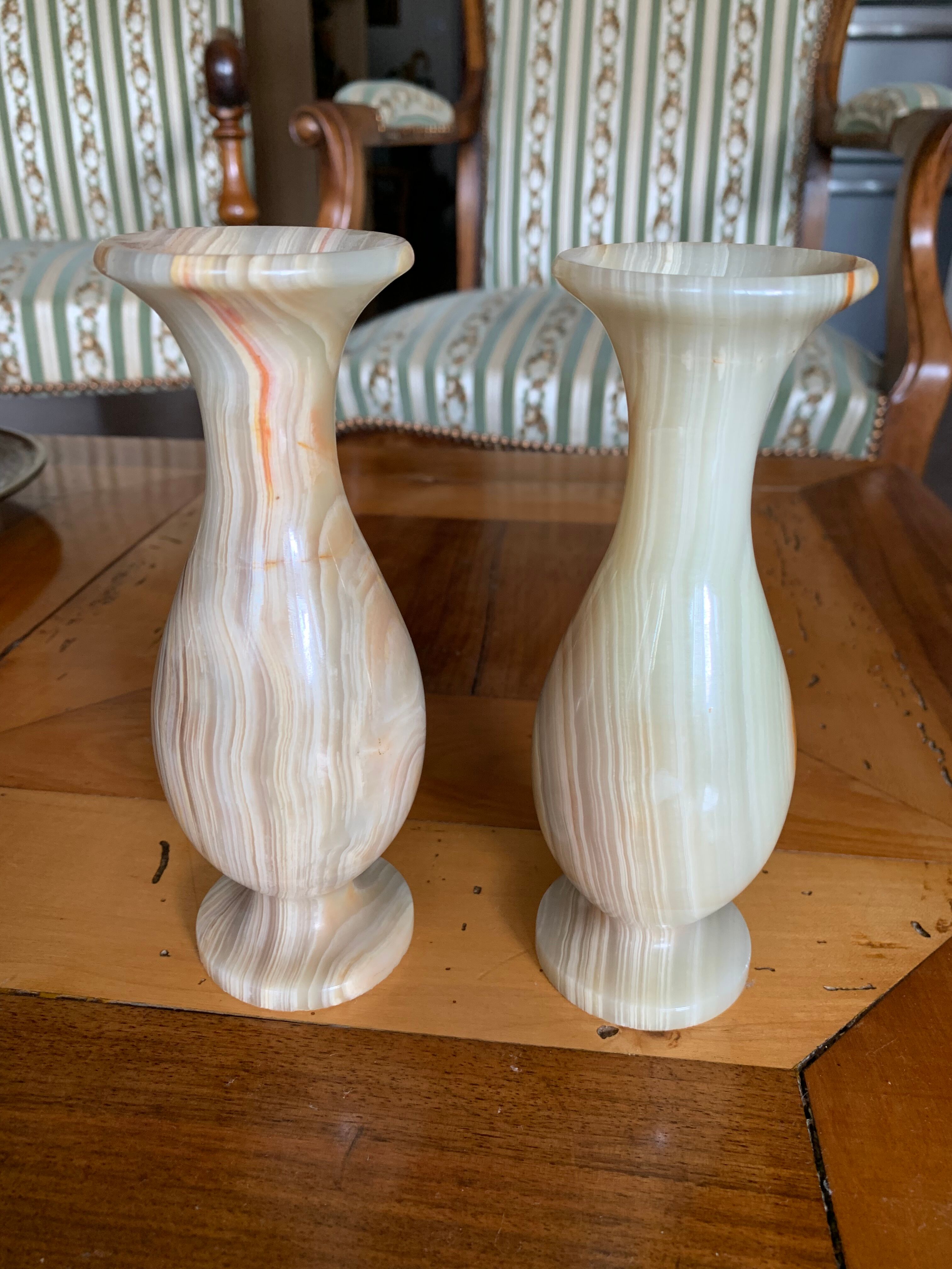 Pair of jade soliflores