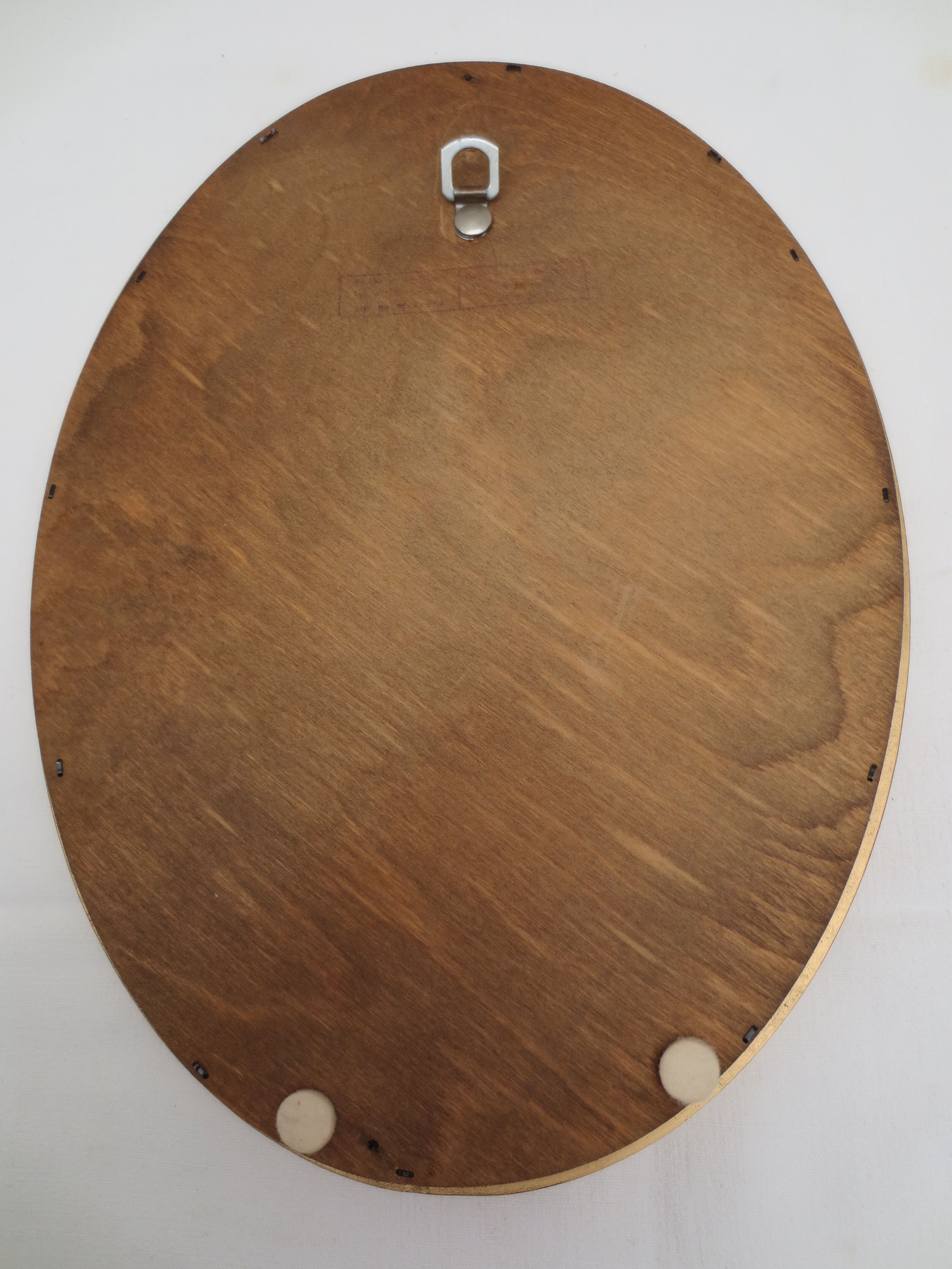 Oval wooden mirror gilded tower, medallion type