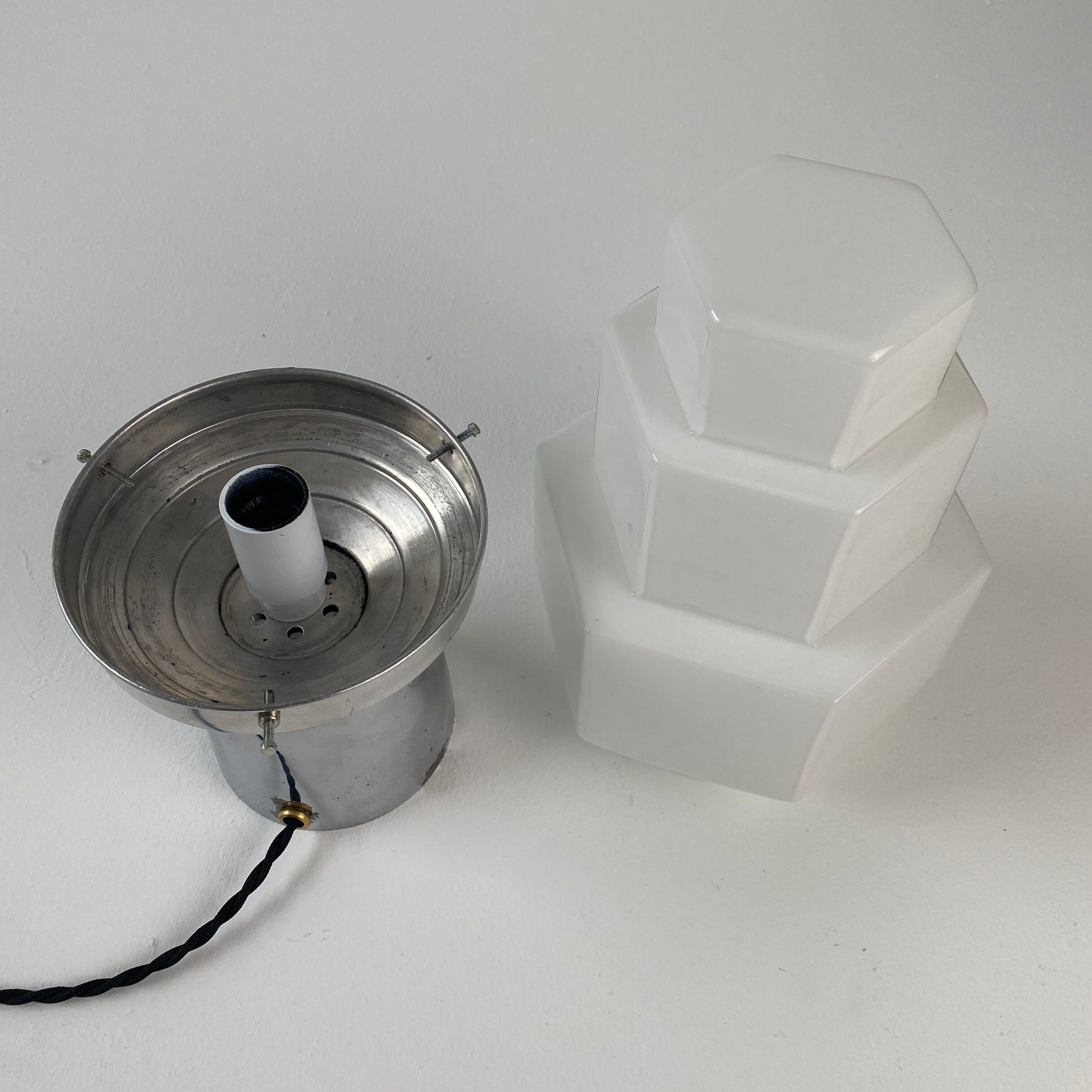Vintage opaline skyscraper table lamp