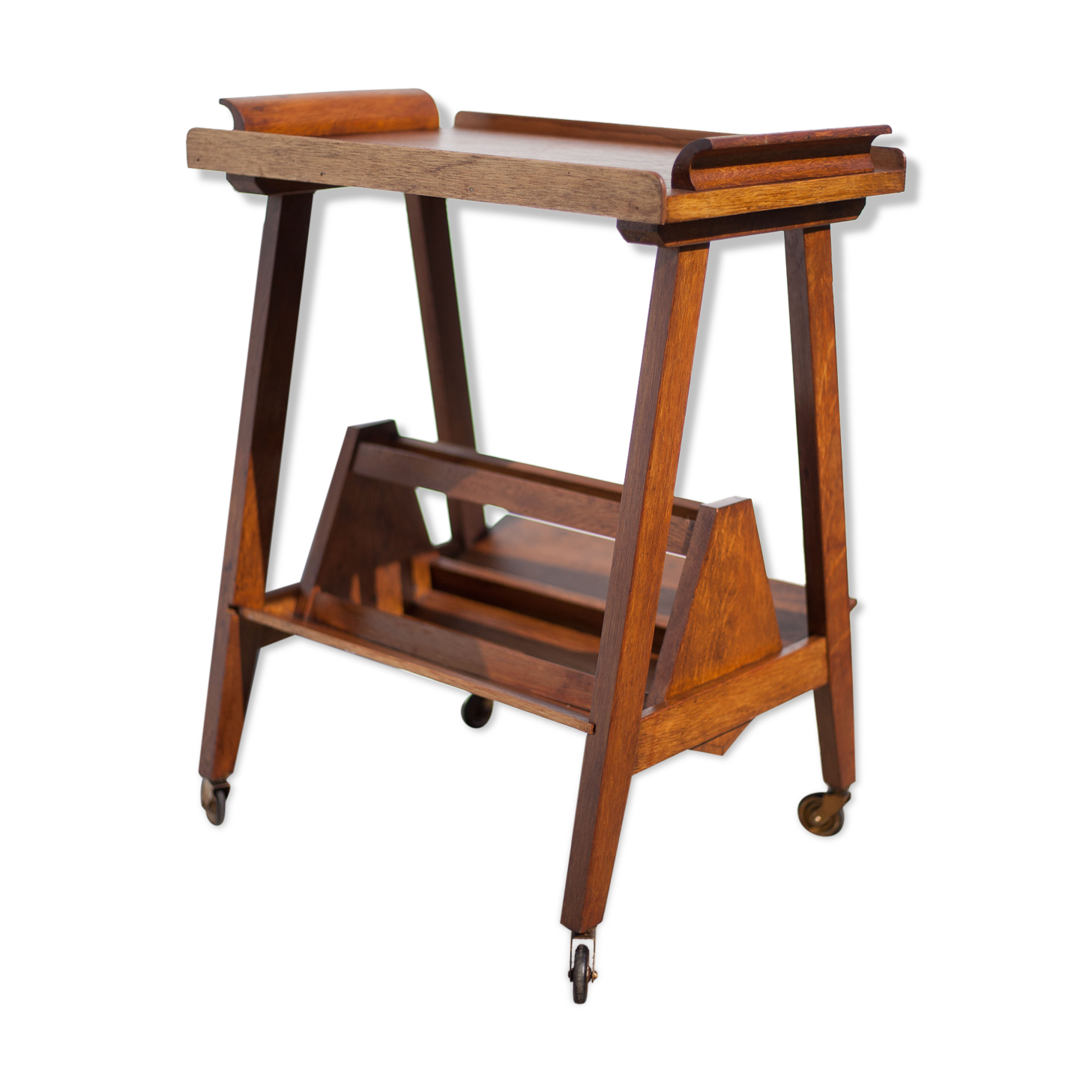 Wooden service on wheels