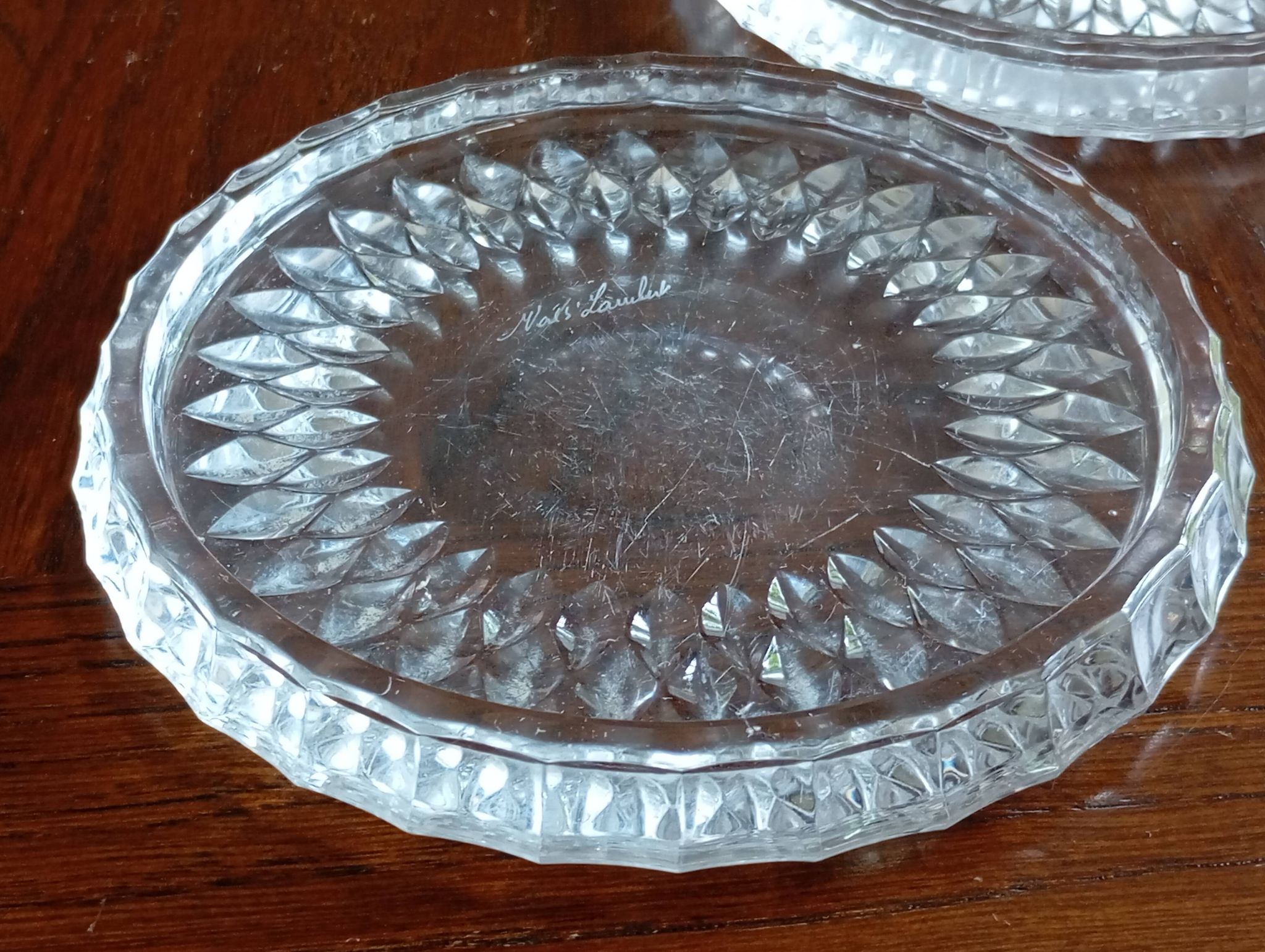 Dessous de bouteille en cristal Val Saint Lambert