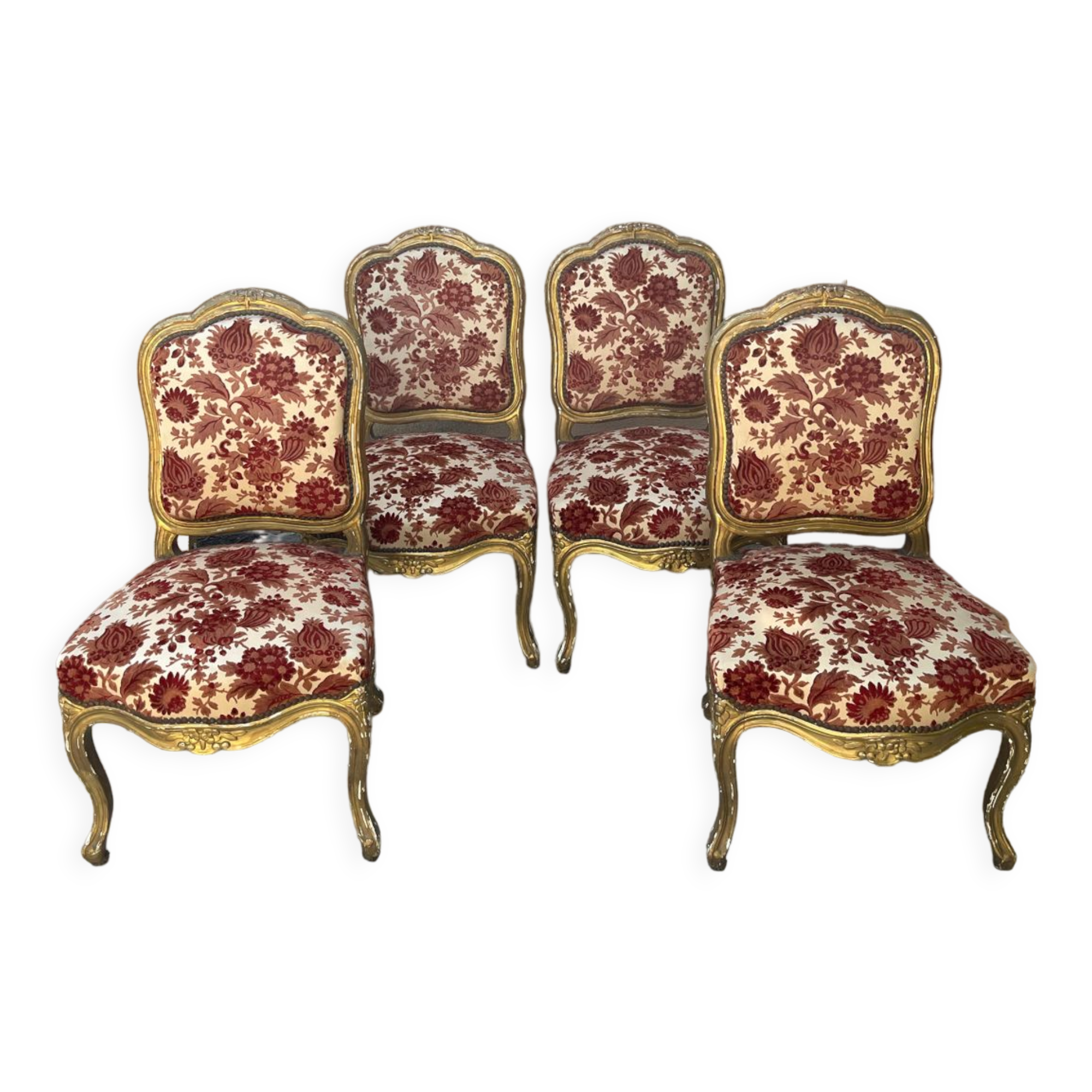 Ensemble de 4 chaises louis xv
