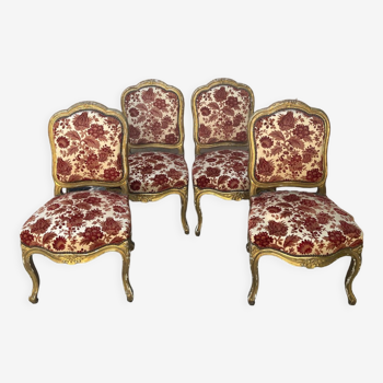 Ensemble de 4 chaises louis xv