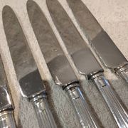 12 dessert knives with silver metal handles, goldsmith SFAM art deco