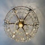 Cascade chandelier with crystal drops