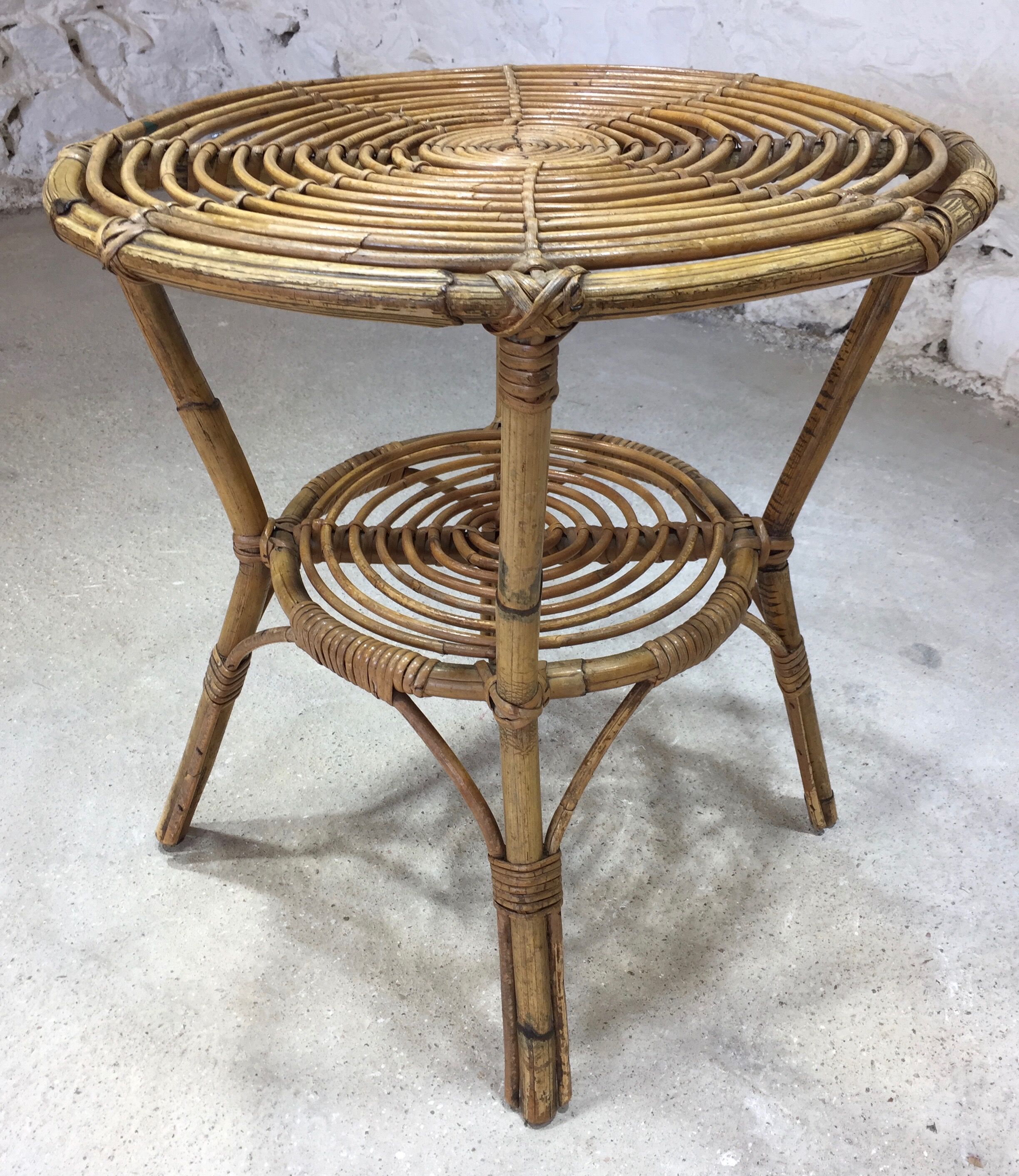 Vintage rattan coffee table