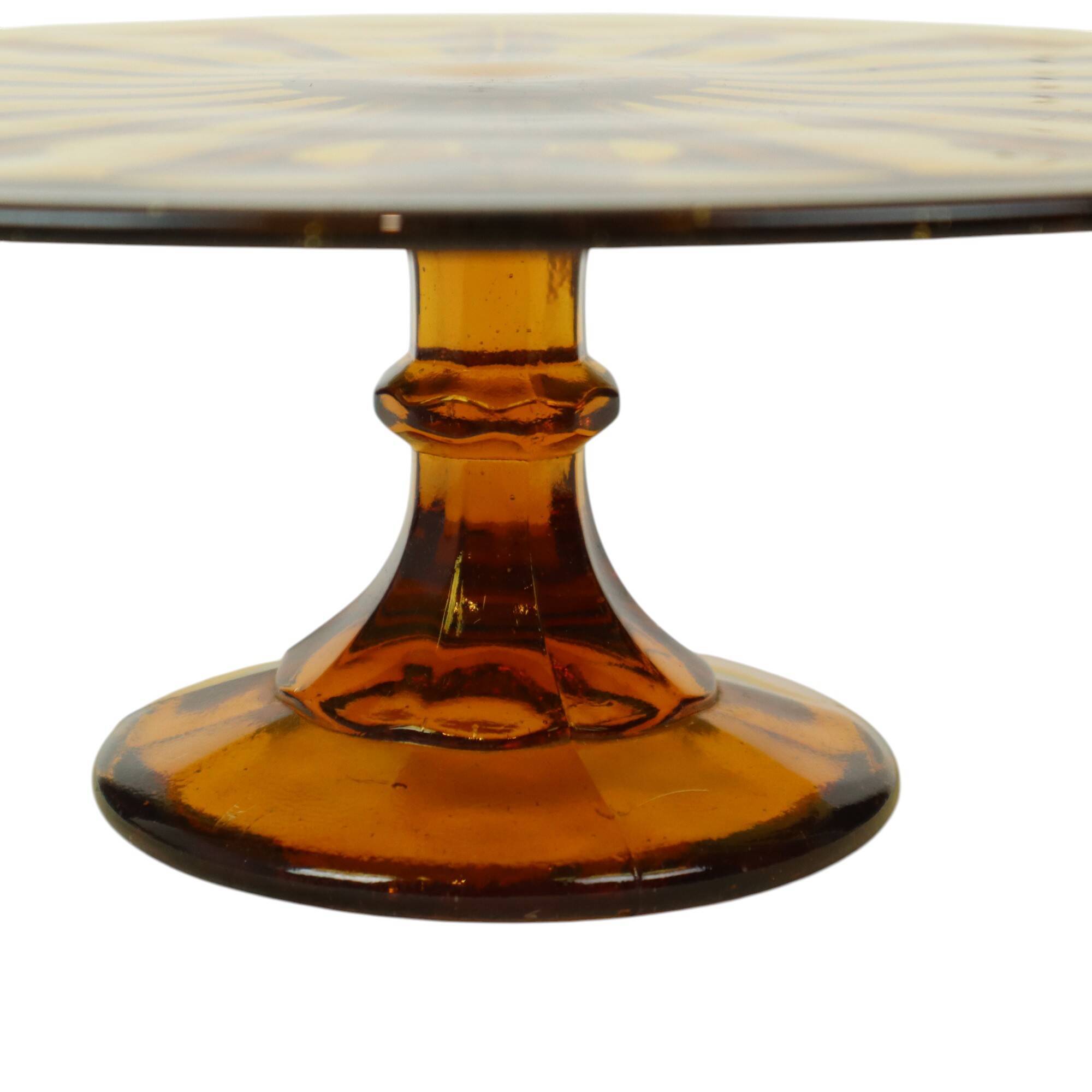 Amber Art Deco Cake Stand Pastry Dish Scailmont