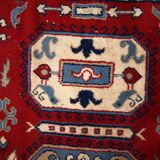 Vintage caucasian kazak handmade carpet 122cm x 185cm 1970s, 1c521