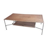 Rattan and metal coffee table