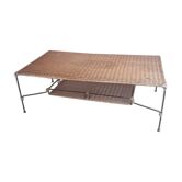 Table basse rotin et métal