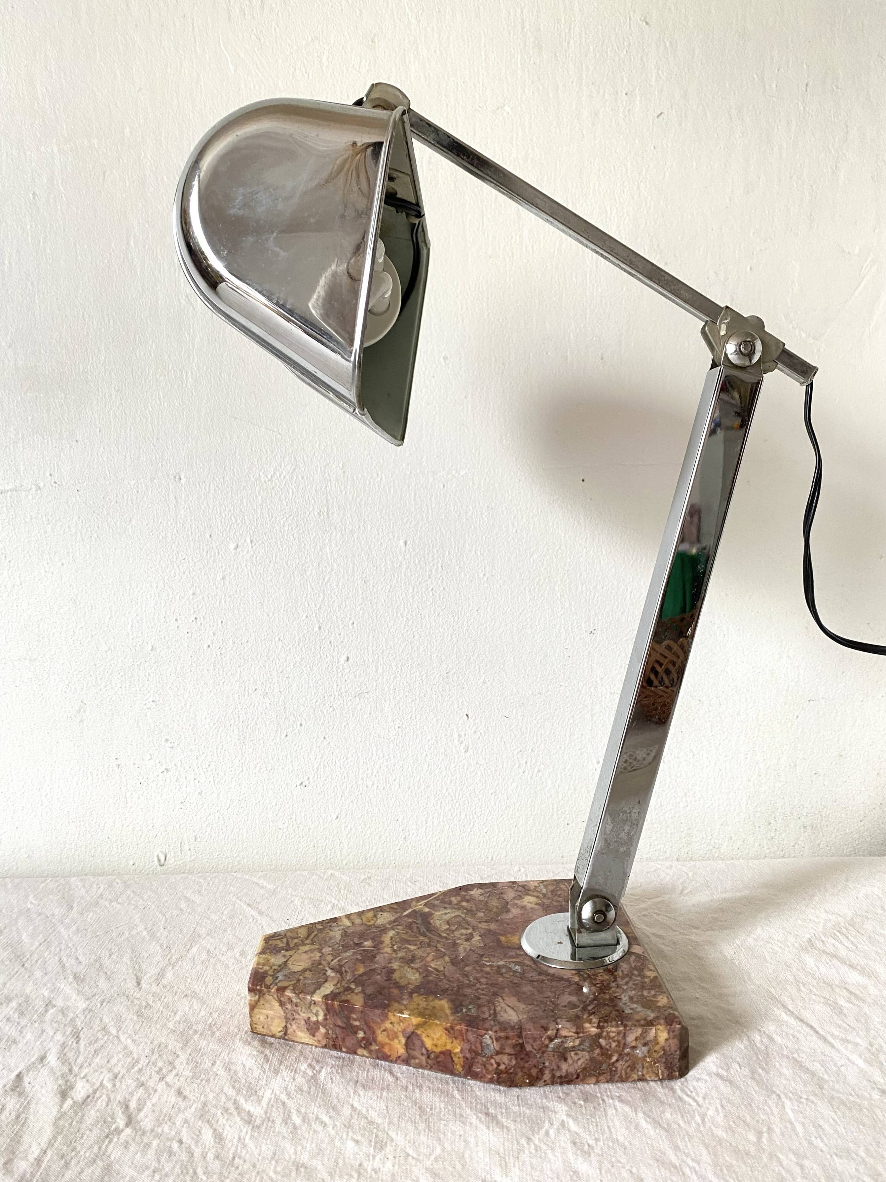 FARE Art Deco lamp in marble and chrome – 1930s