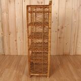 Braided rattan flooring from the 1960s