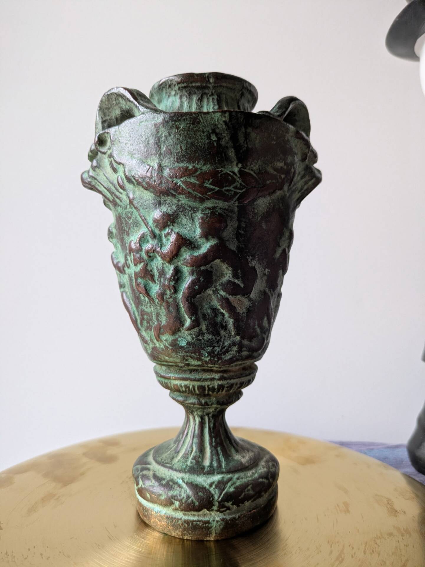 Devil's head vase in bronze