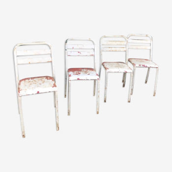 Vintage white Tolix chairs