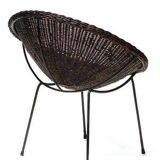 Mid-Century Italian Rattan Armchairs & Table Set, 1950s, Set of 3