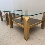 Pair of Belgo Chrom side tables, Belgium 1970s