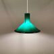 Green glass hanging lamp in double layer glass. Designed by Michael Bang for Holmegaard Denmark 1972