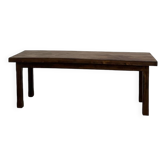 Petite table de ferme des années 50 en noyer blond