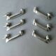 6 duck-shaped knife holders in silver metal with flower holder, Art Deco