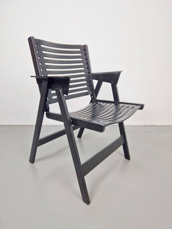 Chaise de jardin vintage noire par Niko Kralj pour Rex, années 1960.