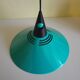 Emerald blue metal pendant light, Memphis style, space age -1980-