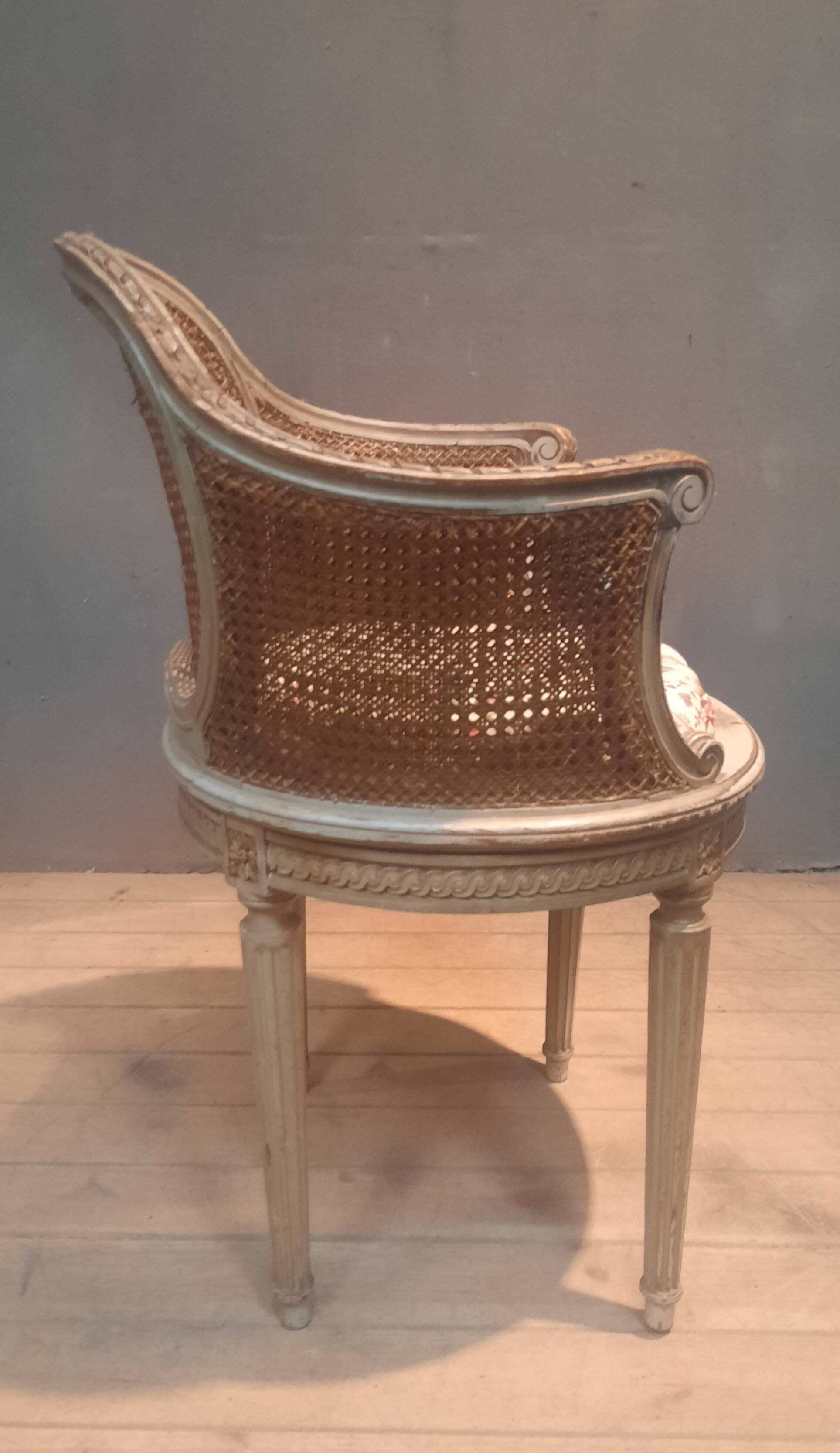 Caned armchair in Louis XVI style