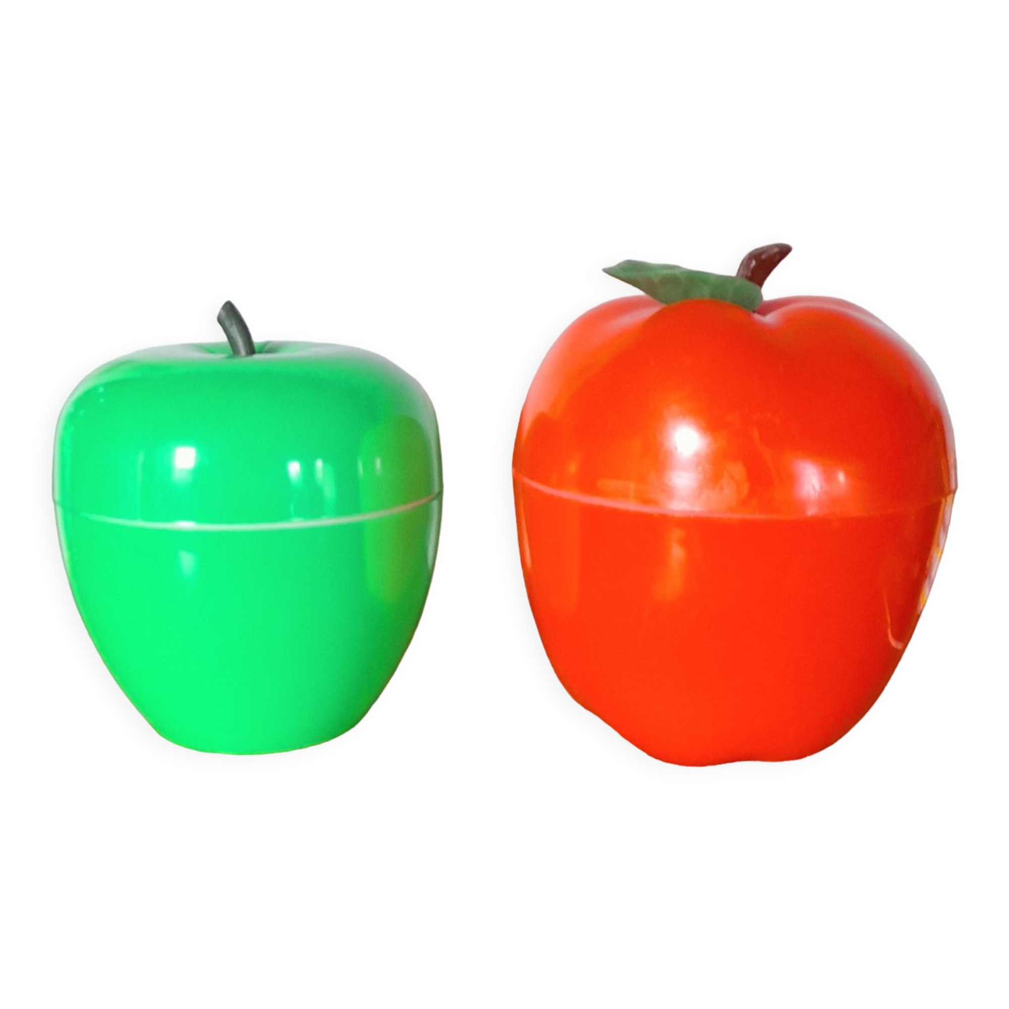 Set of 2 apples ice cube tray 70s