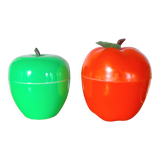 Set of 2 apples ice cube tray 70s