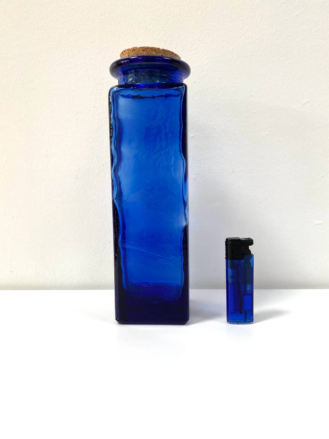 Vintage cobalt blue glass jar