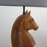 Lamp horse rider chess solid wood turned vintage