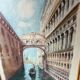 Watercolor of Venice, early 20th century/ Gondola/ Italy