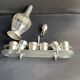 Louis XVI style silver metal liquor service