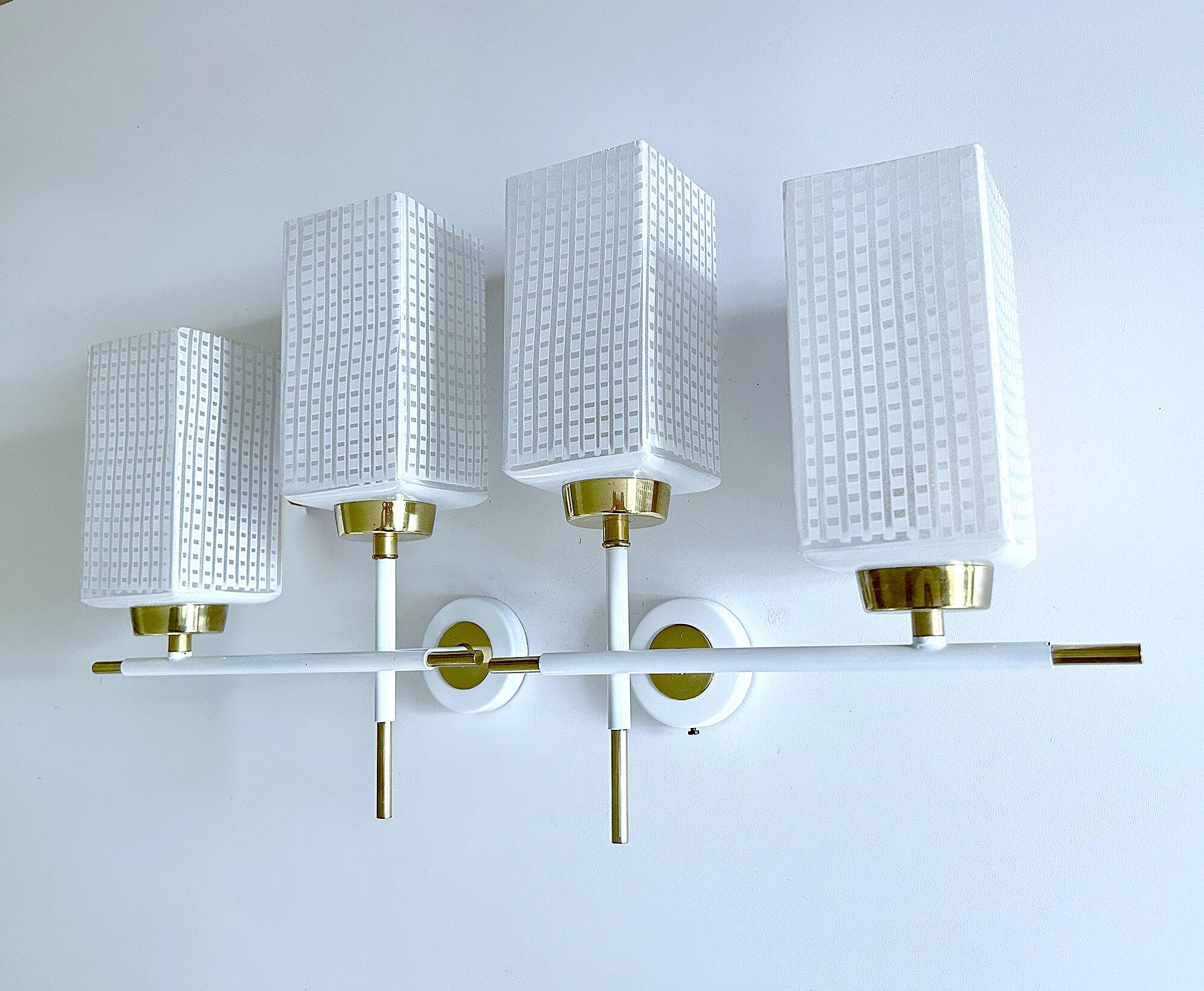 Pair of vintage architectural wall lights, 1960s